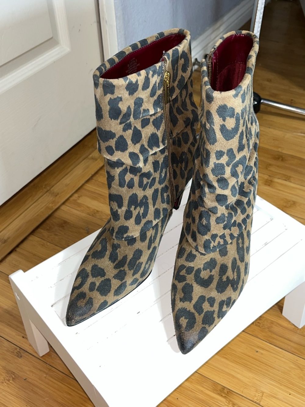 Vince Camuto Blaira Leopard-Print Pointed Ankle Boots